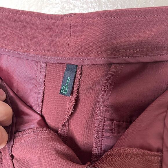 United Colors of Benetton Pants Women's Small Mahogany Straight Leg Casual - Picture 5 of 10